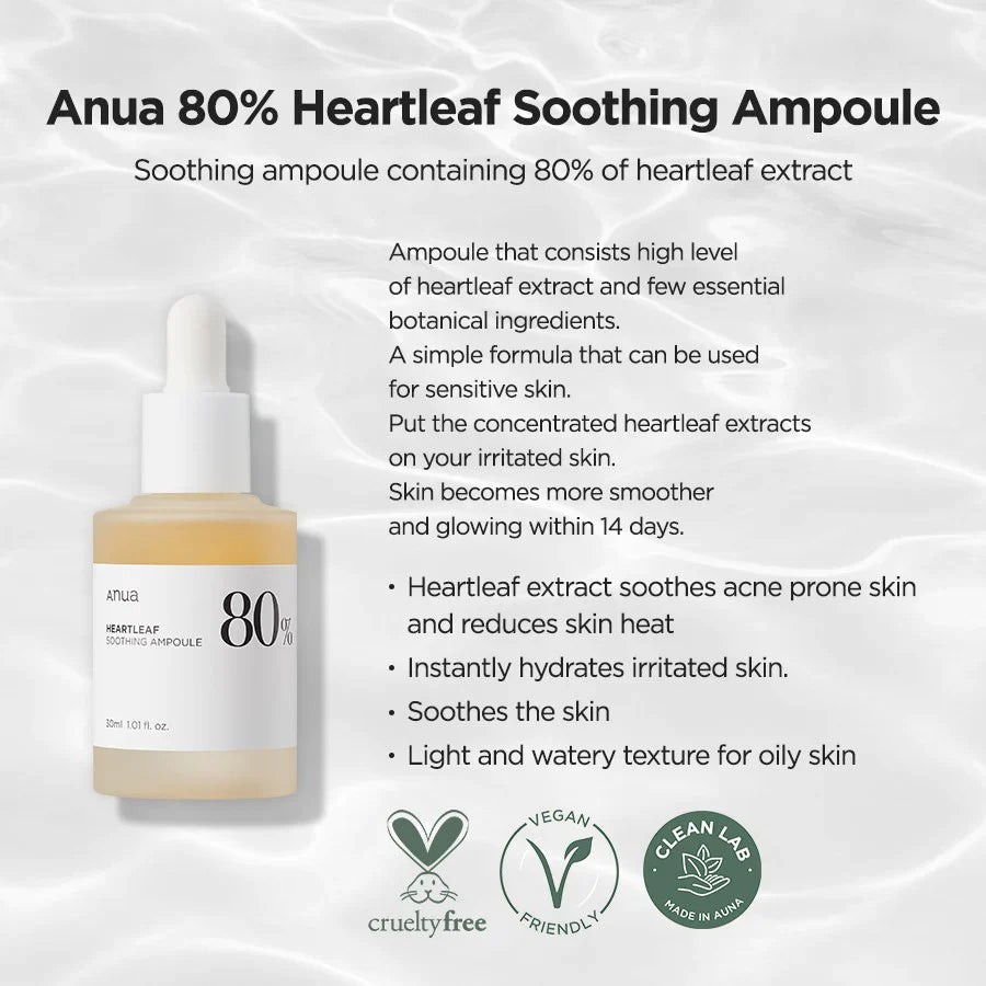 Anua | Houttuynia Cordata 80% Moisture Soothing Ampoule