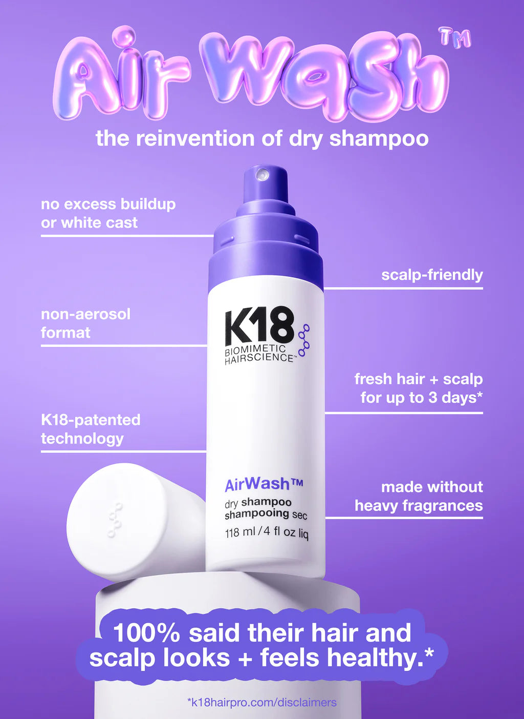 k18 | AirWash™ dry shampoo