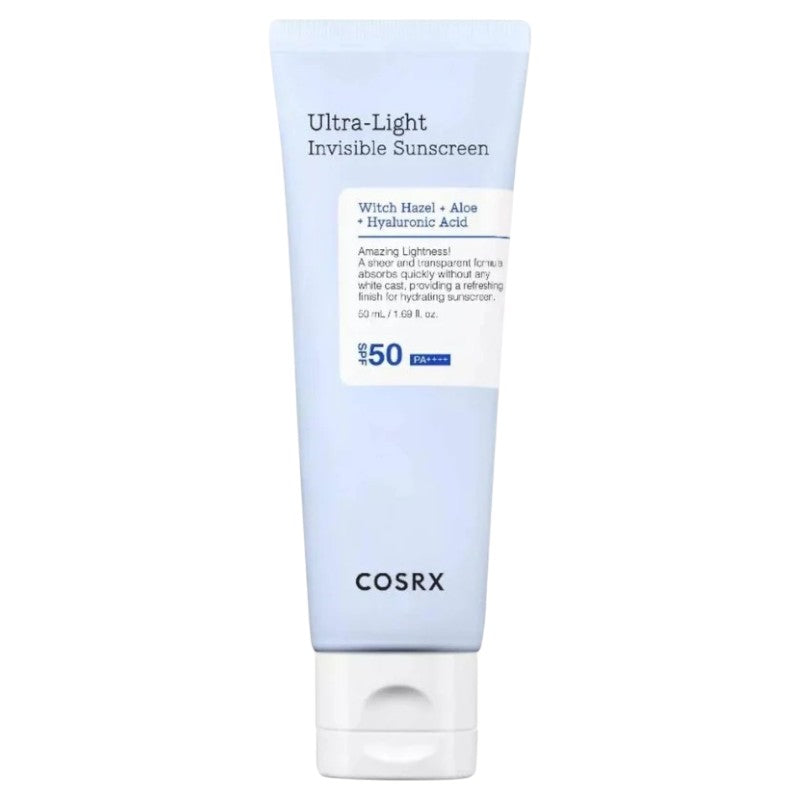 Cosrx Ultra-Light Invisible Sunscreen SPF50 PA++++ – Korean lightweight sunscreen for face and body with high UVA/UVB protection, suitable for all skin types in Pakistan