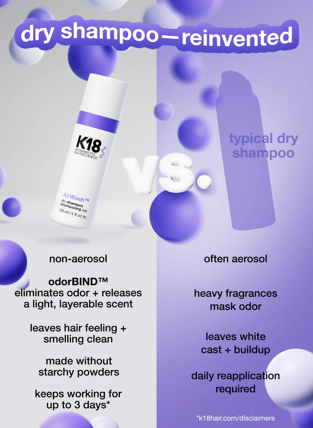 k18 | AirWash™ dry shampoo