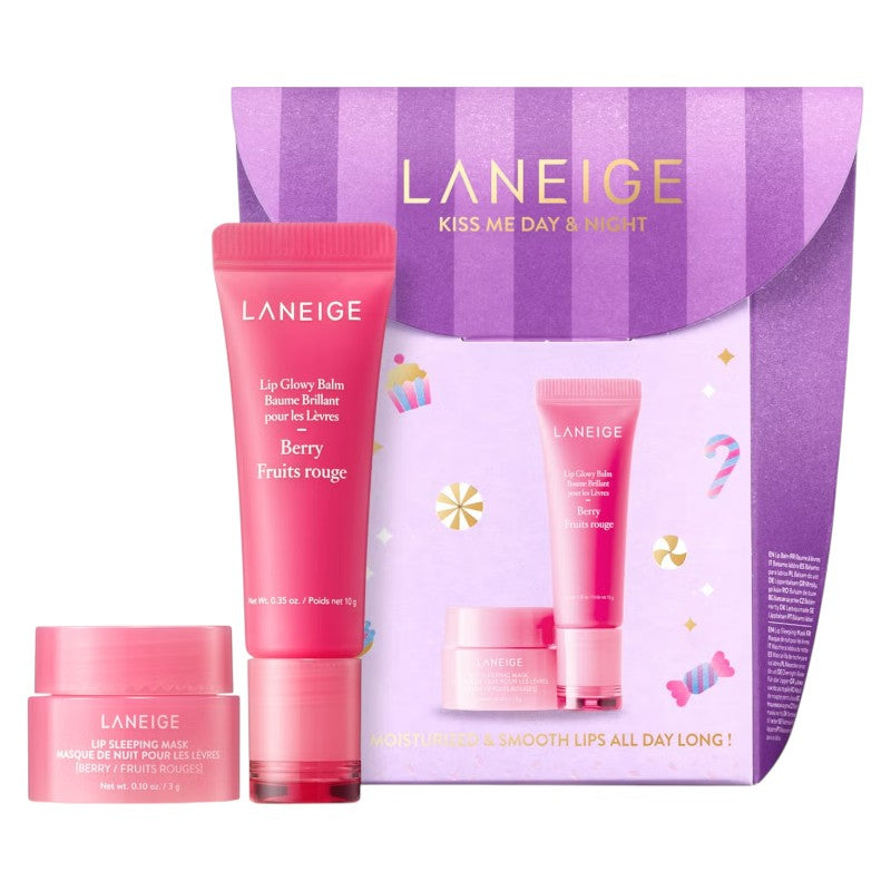 "Buy Laneige Kiss Me Day & Night Lip Care Set in Pakistan – hydrating lip sleeping mask and glowy balm duo for soft, nourished lips all day & night."