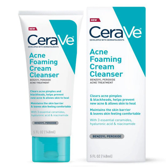 Buy CeraVe Acne Facial Cleanser 148ml at best price in Pakistan – benzoyl peroxide acne treatment cleanser for clear healthy skin, available online
