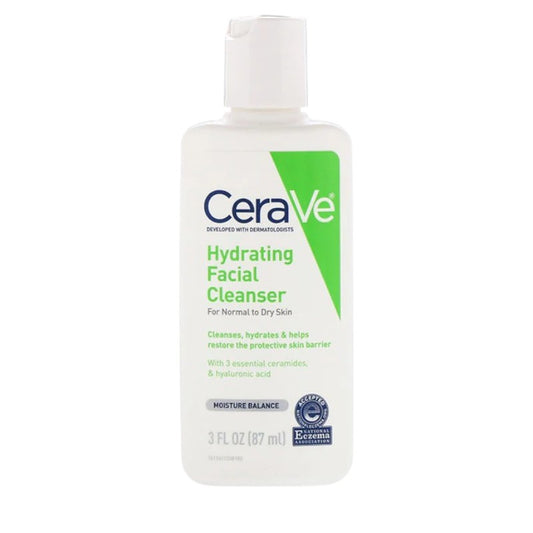 Buy CeraVe Hydrating Facial Cleanser 87ml at best price in Pakistan – travel-size daily cleanser with ceramides and hyaluronic acid for dry skin, available online
