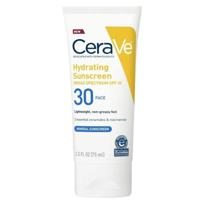 Buy CeraVe Hydrating Mineral Sunscreen SPF 30 at best price in Pakistan – broad spectrum sun protection with ceramides for sensitive skin, available online

