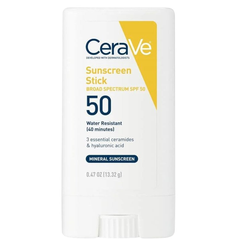 Buy CeraVe Sunscreen Stick SPF 50 at best price in Pakistan – portable mineral sunscreen stick with high SPF protection for face, available online
