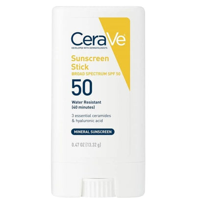 Buy CeraVe Sunscreen Stick SPF 50 at best price in Pakistan – portable mineral sunscreen stick with high SPF protection for face, available online
