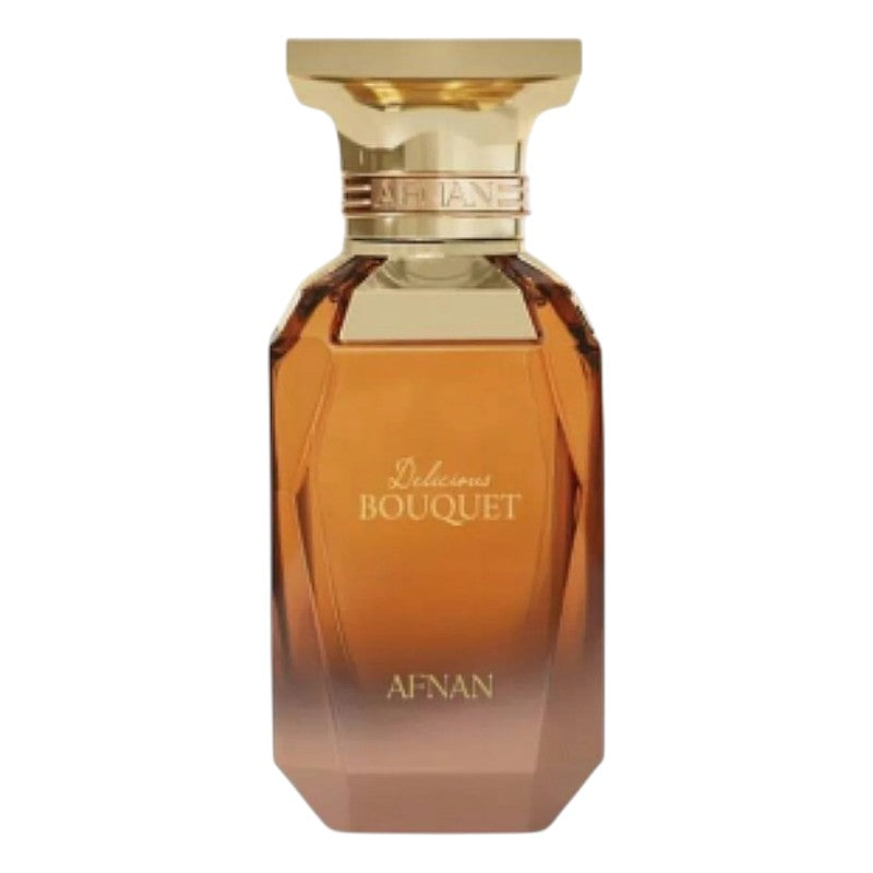 "Buy Afnan Delicious Bouquet Eau De Parfum 80ml for women in Pakistan – fruity floral fragrance with a long-lasting sweet and elegant feminine scent."