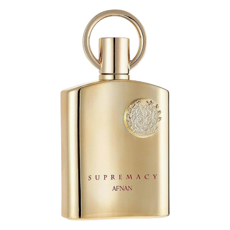 "Buy Afnan Supremacy Gold Eau De Parfum 100ml for women in Pakistan – long-lasting amber floral fragrance with a warm, luxurious feminine scent."
