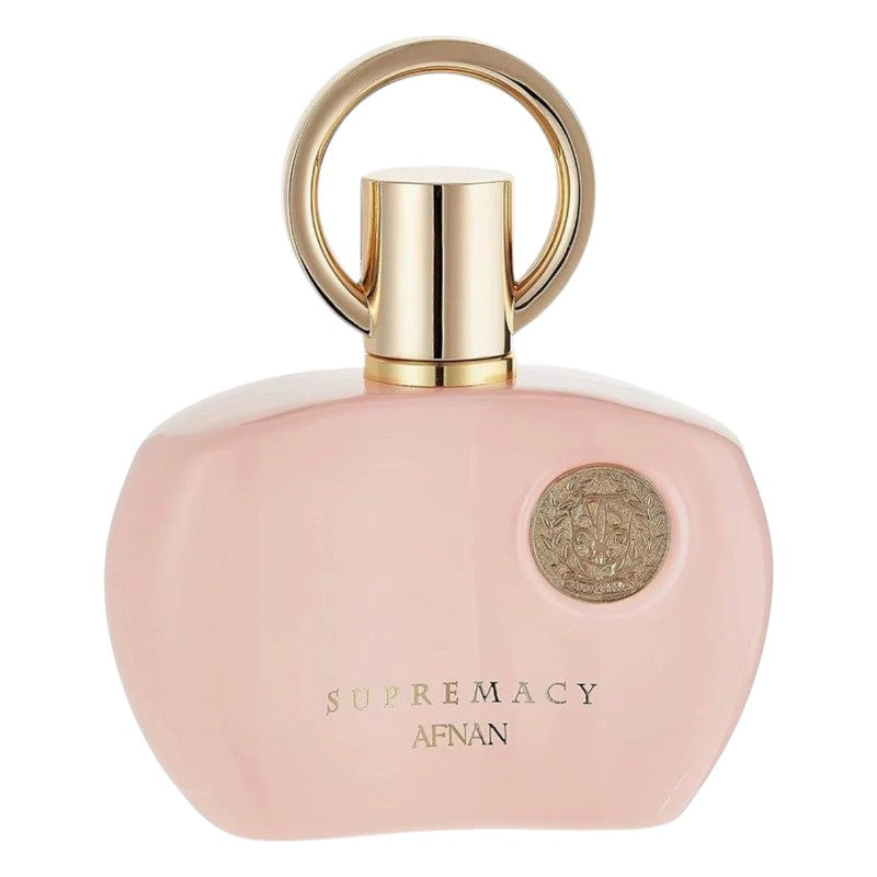 "Buy Afnan Supremacy Pink Pour Femme Eau De Parfum 100ml in Pakistan – long-lasting fruity floral perfume for women with an elegant feminine scent."