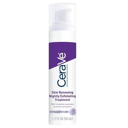 Buy CeraVe Skin Renewing Nightly Exfoliating Treatment at best price in Pakistan – gentle AHA/BHA serum for smoother skin texture overnight, available online
