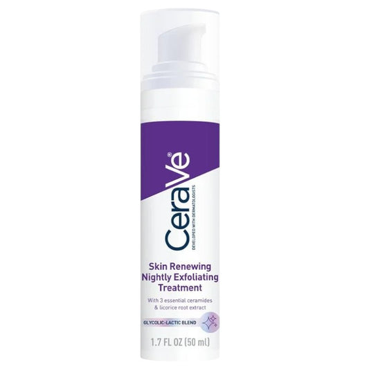 Buy CeraVe Skin Renewing Nightly Exfoliating Treatment at best price in Pakistan – gentle AHA/BHA serum for smoother skin texture overnight, available online
