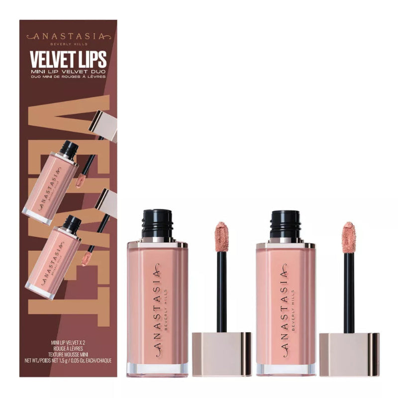 “Anastasia Beverly Hills Lip Velvet Deluxe Kit Pure Hollywood & Kiss – deluxe matte lip duo for smooth velvet lips available in Pakistan”