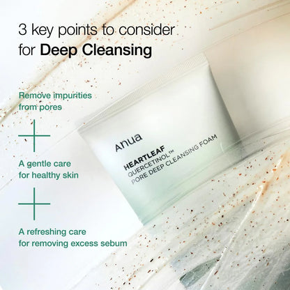 Anua | Heartleaf Quercetinol Pore Deep Cleansing Foam