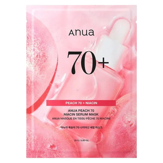 Authentic Anua Peach 70 Niacin Serum Mask available online in Pakistan at Makeup by Unzilay – original Korean sheet mask with 70% peach extract and niacinamide for brightening, glowing skin, and dark spot care with cash on delivery nationwide.
