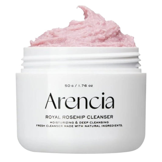 “Arencia Fresh Rosehip Rice Mochi Cleanser – gentle hydrating face wash with rosehip for glowing and smooth skin available in Pakistan”