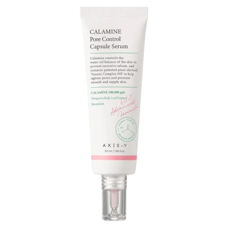 AXIS-Y Calamine Pore Control Capsule Serum – Korean serum with calamine for controlling oil, minimizing pores, soothing irritation, and promoting smooth matte skin in Pakistan