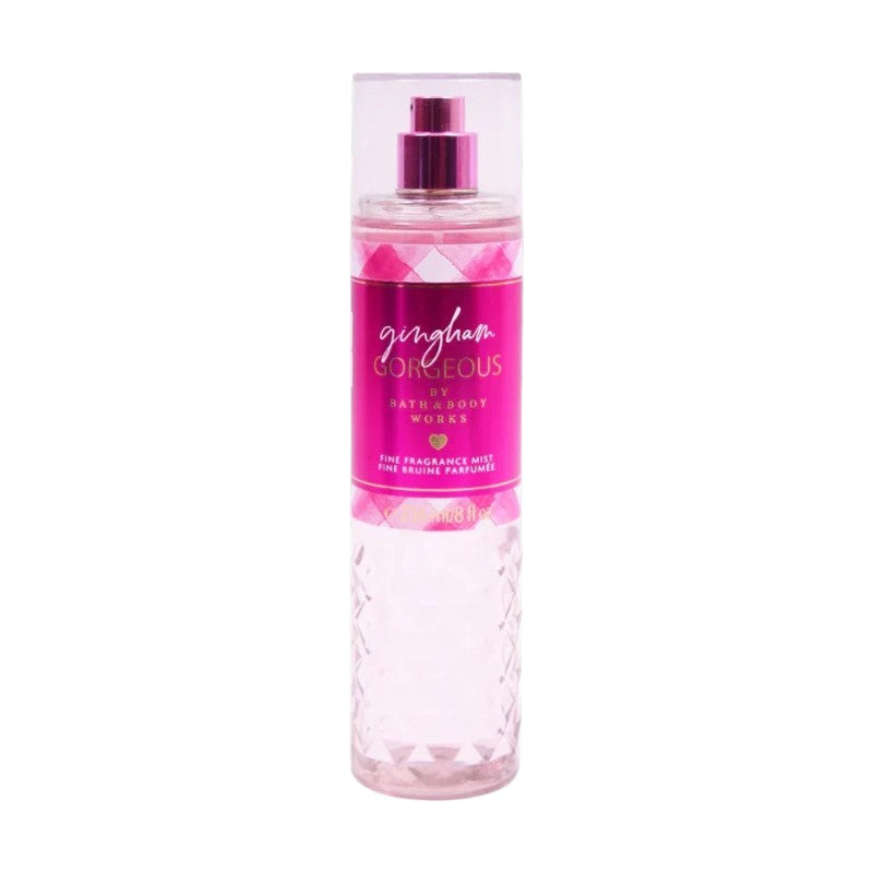 Bath & Body Works Gingham Gorgeous Fine Fragrance Mist 236ml – floral fruity body mist with pink strawberries, peach nectar and peony blooms, featuring a lightweight layerable fragrance for everyday wear, available in Pakistan