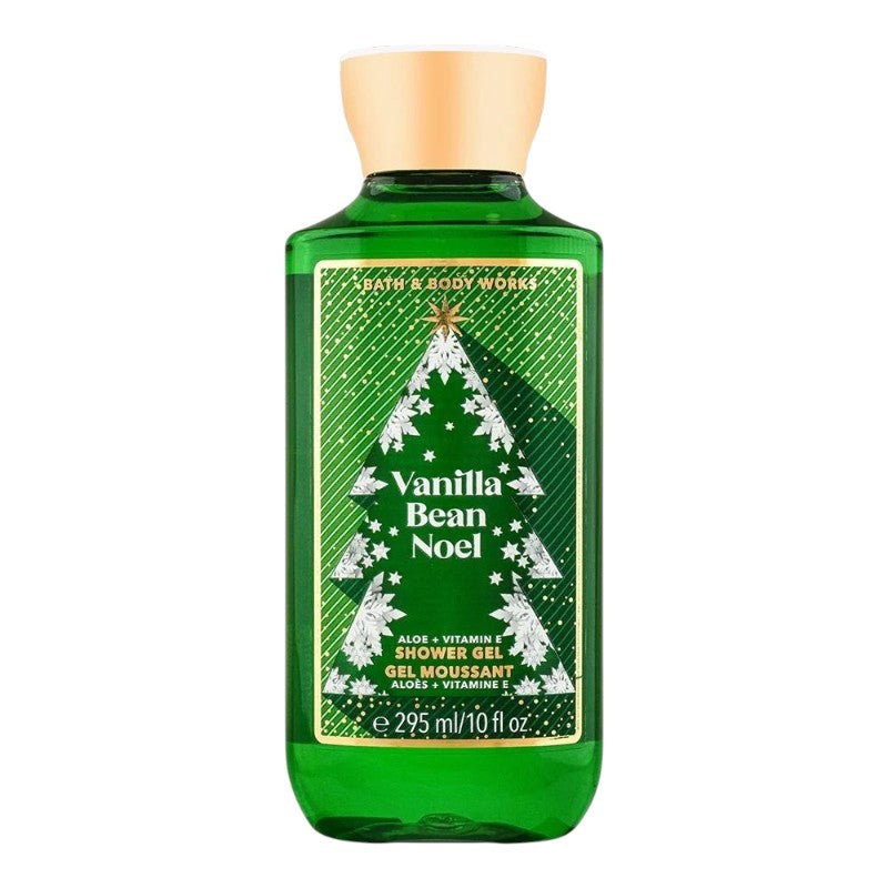 Bath & Body Works Vanilla Bean Noel Body Wash 295ml – gently cleansing body wash with rich bubbly lather, pro-vitamin B5 and aloe, featuring fresh vanilla bean, warm caramel, sugar cookies, whipped cream and snow-kissed musk fragrance, available in Pakistan