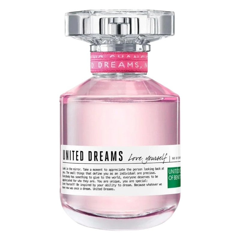 "Benetton United Dreams Love Yourself Women Eau De Toilette 80ml – long-lasting floral fruity fragrance for women available in Pakistan."