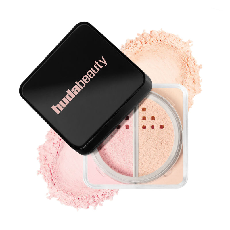"Buy Huda Beauty Easy Bake Duo Loose Powder in Pakistan – lightweight finely milled setting powder that blurs imperfections and gives a flawless, long-lasting finish."