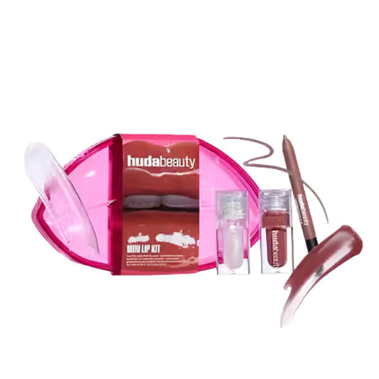 Huda Beauty Mini Lip Kit – travel-size lip kit with lipstick and lip liner for smooth, long-lasting lips, perfect for on-the-go makeup, available online in Pakistan
