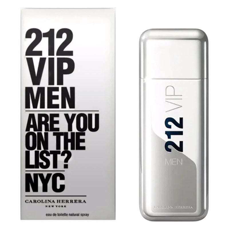Carolina Herrera 212 VIP Men Eau de Toilette for Men – woody ambery aromatic fragrance with sparkling caviar lime, frozen vodka, mint, ginger, smooth kingwood, amber and musk, available in Pakistan