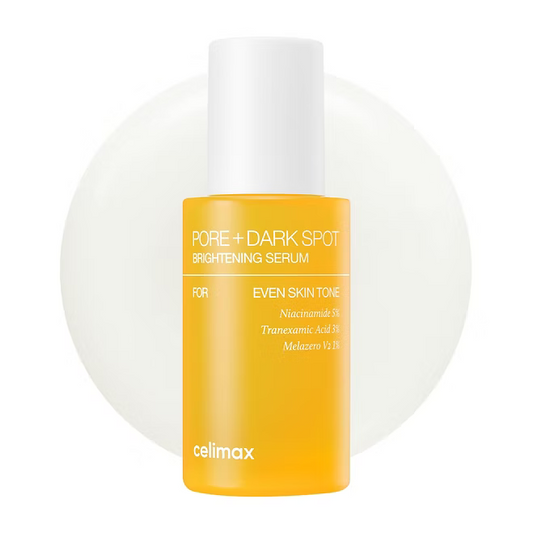 “Celimax Pore+Dark Spot Brightening Serum 30ml – brightening face serum with niacinamide and tranexamic acid for pores, dark spots and uneven skin tone available in Pakistan”