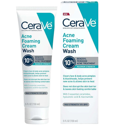 Buy CeraVe Acne Face Cleanser BPO 10% at best price in Pakistan – benzoyl peroxide acne face wash that clears and prevents breakouts, available online
