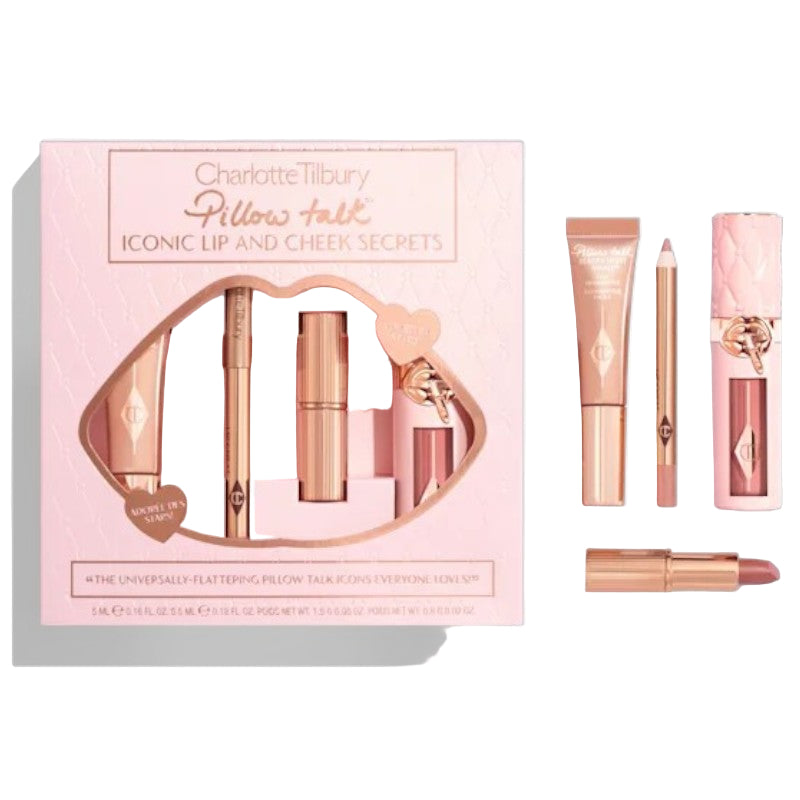 Charlotte Tilbury Pillow Talk Iconic Lip and Cheek Secrets Set in Pakistan for the perfect nude-pink makeup look