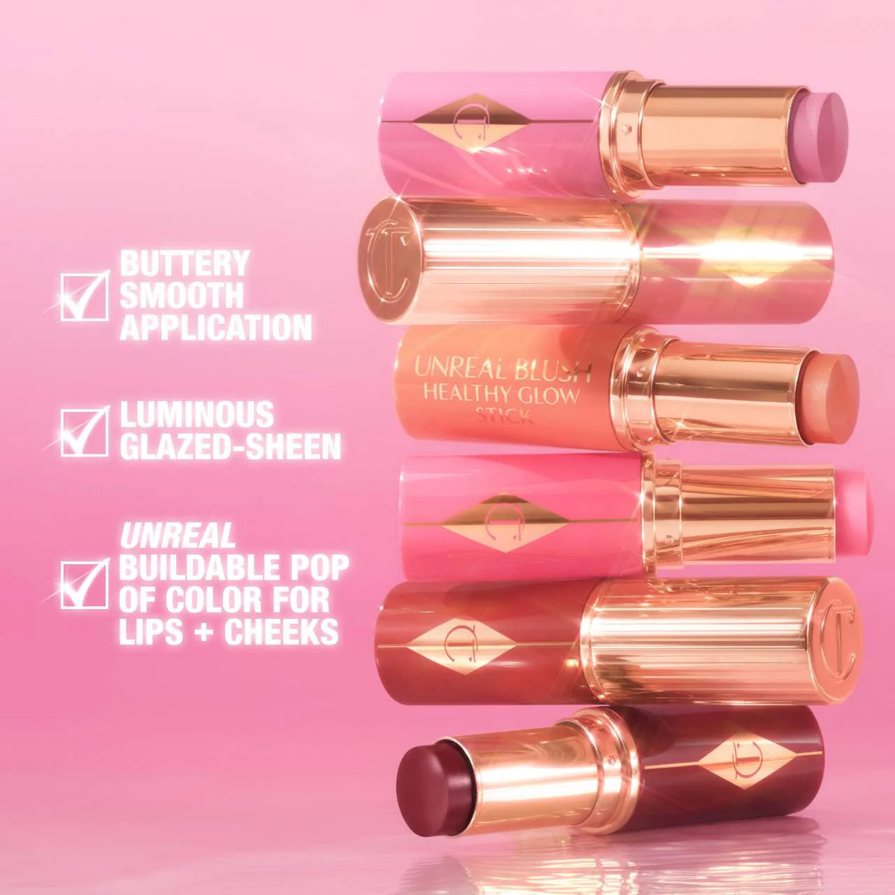 Charlotte Tilbury | Unreal Lip + Cheek Glow Blush Stick with Hyaluronic Acid