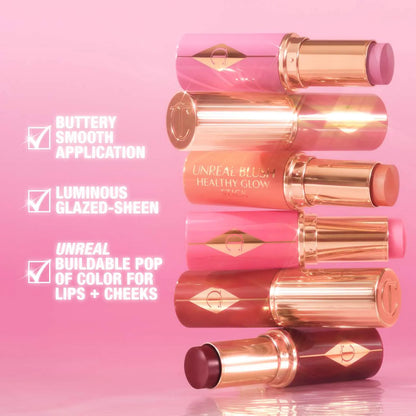 Charlotte Tilbury | Unreal Lip + Cheek Glow Blush Stick with Hyaluronic Acid