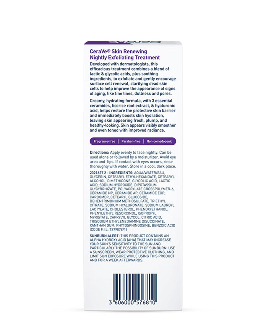 CeraVe | Skin Renewing Nightly Exfoliating Treatment | AHA/BHA night treatment