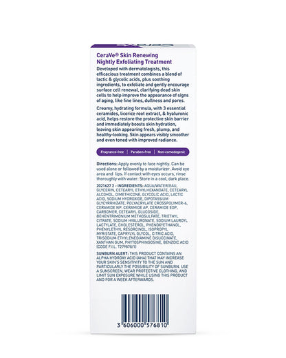 CeraVe | Skin Renewing Nightly Exfoliating Treatment | AHA/BHA night treatment