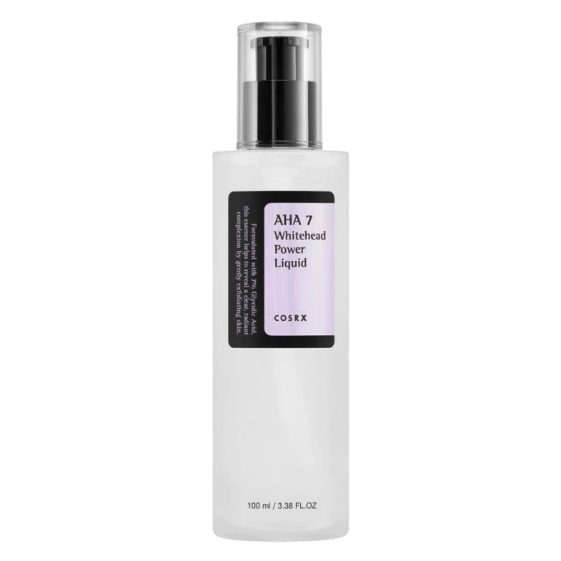 Cosrx AHA 7 Whitehead Power Liquid – Korean exfoliating serum with 7% AHA for removing whiteheads, unclogging pores, and promoting clear, smooth skin in Pakistan