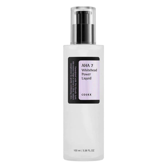 Cosrx AHA 7 Whitehead Power Liquid – Korean exfoliating serum with 7% AHA for removing whiteheads, unclogging pores, and promoting clear, smooth skin in Pakistan