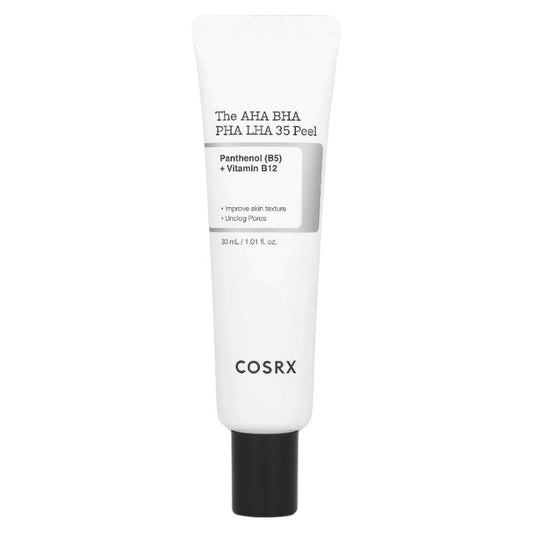 : Cosrx The AHA BHA PHA LHA 35 Peel – Korean exfoliating peel with AHA, BHA, PHA, and LHA for removing dead skin, unclogging pores, brightening, and smooth glowing skin in Pakistan