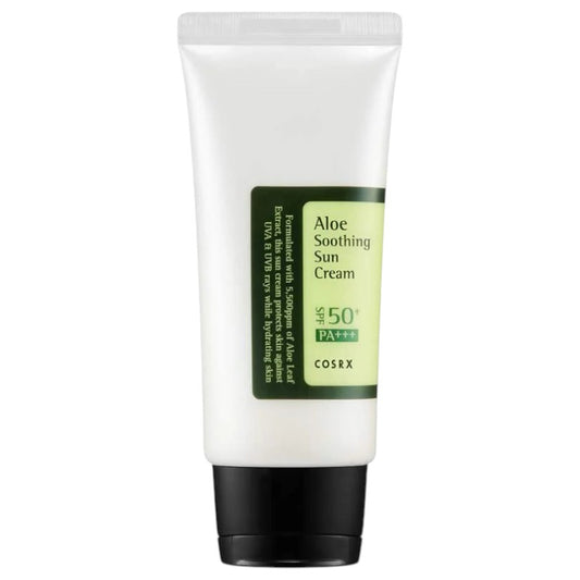 Cosrx Aloe Soothing Sun Cream SPF 50+ PA+++ – lightweight Korean sunscreen with aloe vera for UV protection and hydration in Pakistan