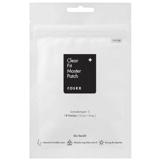Cosrx Clear Fit Master Patch (18 Patches) – Korean acne spot treatment patches for fast healing, reducing redness, and preventing blemishes in Pakistan