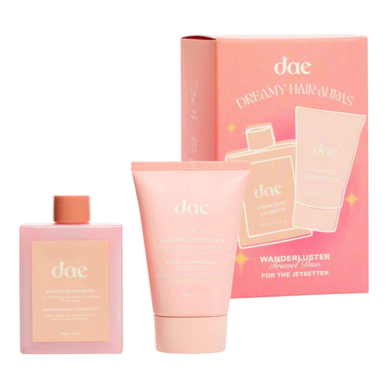 "DAE Mini Wanderlust Signature Shampoo & Conditioner Value Set – premium hair care set for healthy and nourished hair, available online in Pakistan at Makeup by Unzilay."