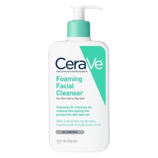 Buy CeraVe Foaming Facial Cleanser at best price in Pakistan – foaming face wash for normal to oily skin that removes excess oil and dirt without disrupting skin barrier, available online
