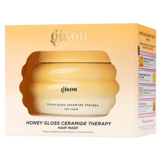Gisou Honey Gloss Ceramide Therapy Hair Mask – nourishing hair mask with honey and ceramides to repair, hydrate, and add shine, available online in Pakistan