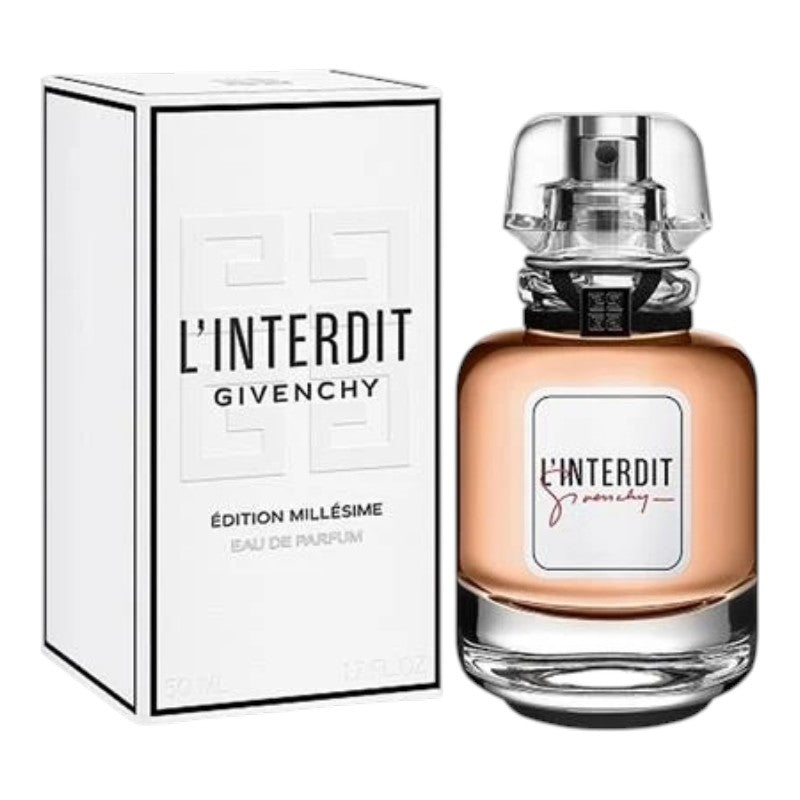Givenchy L’Interdit Eau de Parfum 50ml for Women – floral woody fragrance with bergamot, fresh ginger, orange blossom, Sambac jasmine, tuberose, patchouli and vetiver, available in Pakistan