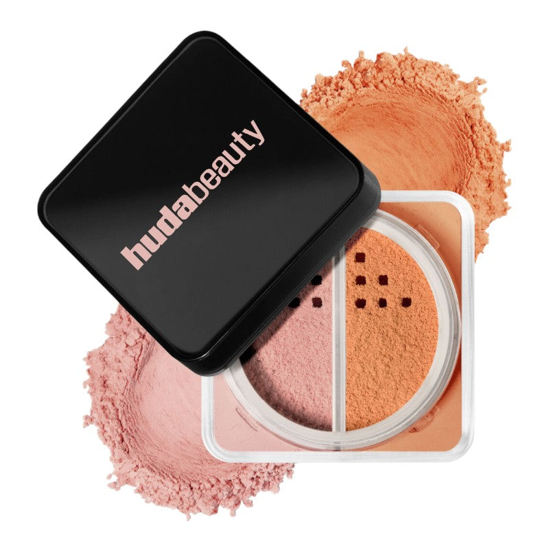 "Buy Huda Beauty Easy Bake Duo Loose Powder in Pakistan – 2-in-1 setting powder duo for a smooth, matte and long-lasting makeup finish."