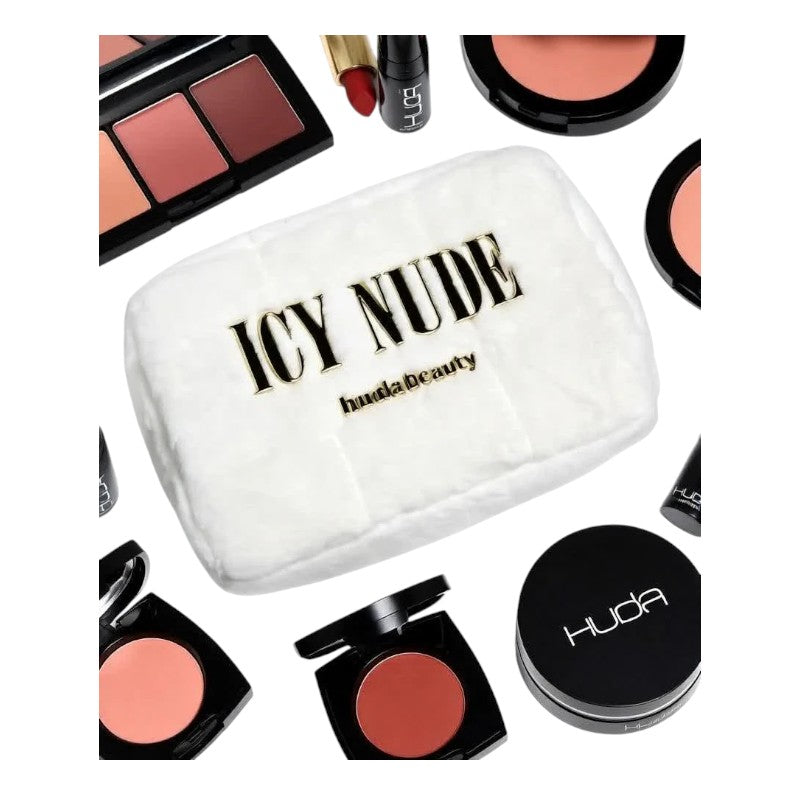 “HUDA BEAUTY Icy Nude Makeup Bag – luxury cosmetic and makeup storage bag available in Pakistan”