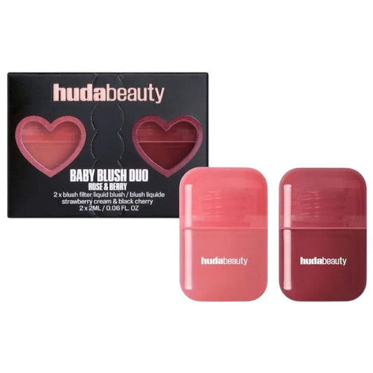 Huda Beauty Mini Baby Blush Duo Set – compact dual-shade blush for natural rosy glow, travel-friendly and long-lasting, perfect for cheeks and face highlighting, available online in Pakistan
