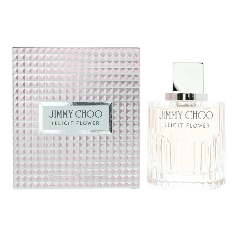 Jimmy Choo Illicit Flower Eau de Toilette for Women – floral woody musk fragrance with juicy mandarin and apricot, grapefruit blossom, rose, freesia, pear and jasmine, finished with musk, cashmere wood and sandalwood, available in Pakistan