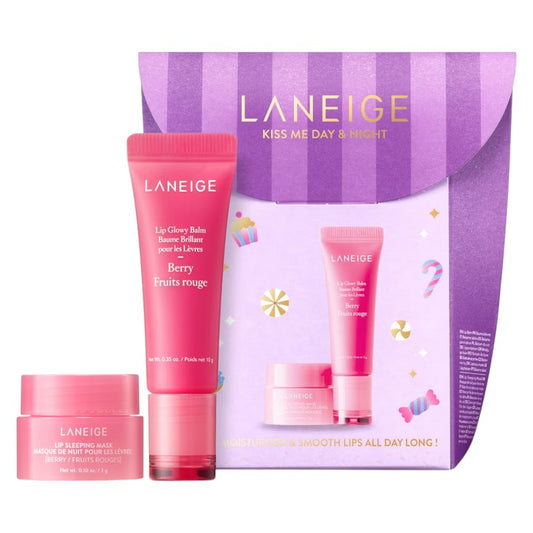 "Buy Laneige Kiss Me Day & Night Lip Care Set in Pakistan – hydrating lip sleeping mask and glowy balm duo for soft, nourished lips all day & night."