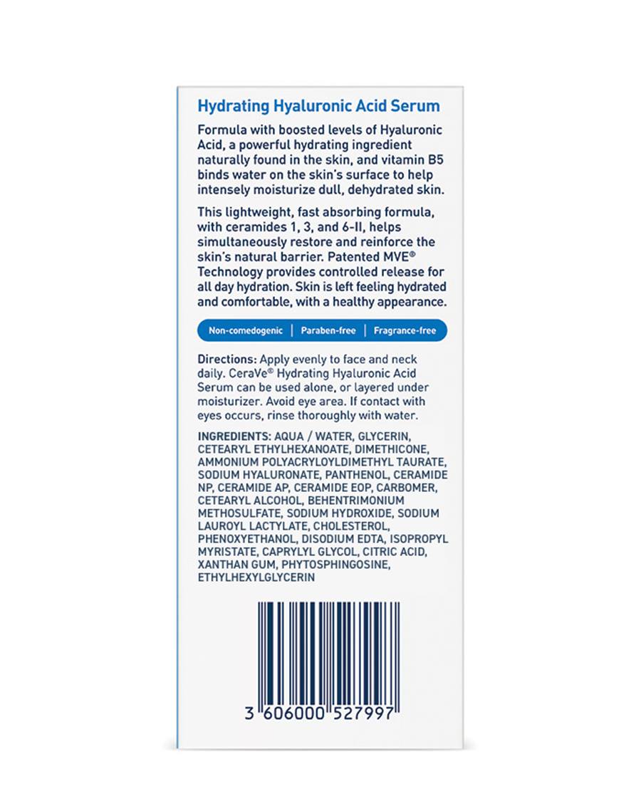 CeraVe | Hydrating Hyaluronic Acid Serum | hydrating facial serum