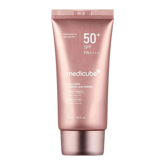Authentic Medicube Collagen Firming Sun Cream SPF 50+ PA++++ available online in Pakistan at Makeup by Unzilay – original Korean sunscreen with collagen for firming, anti-aging, and high UV protection with cash on delivery nationwide.
