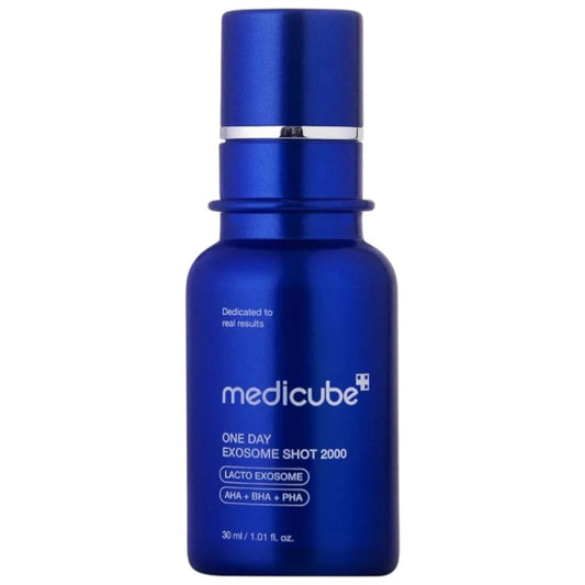 Authentic Medicube One Day Exosome Shot Pore Ampoule 2000 (NEW) available online in Pakistan at Makeup by Unzilay – original Korean ampoule for tightening pores, soothing, repairing, and hydrating skin with cash on delivery nationwide.
